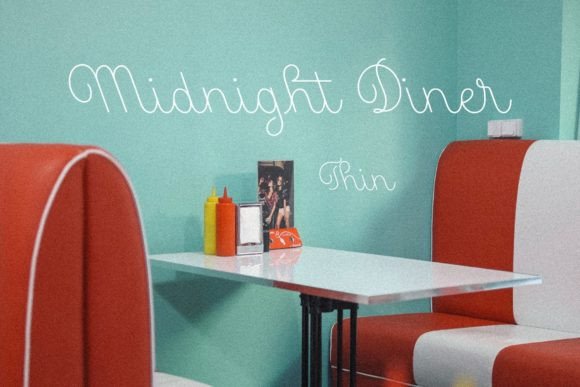 Midnight Diner Thin: A Modern Script Font for Web Design